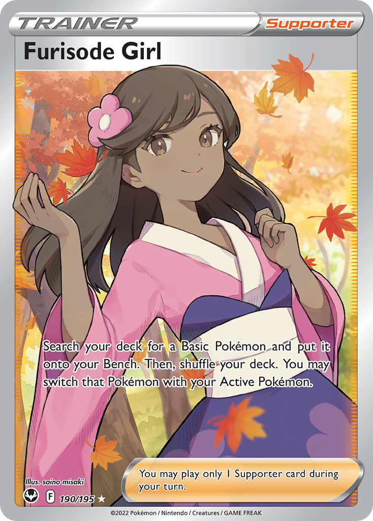 Furisode Girl — illustrated card