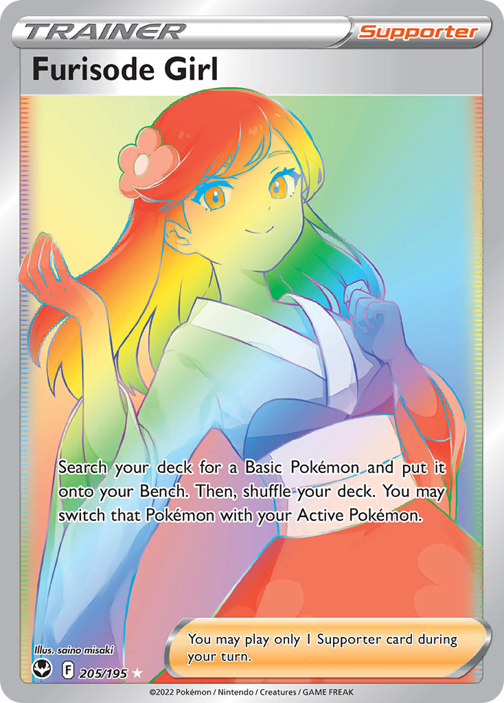 Furisode Girl — illustrated card
