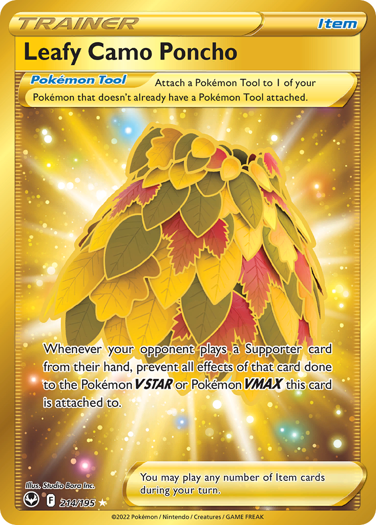 Leafy Camo Poncho — illustrated card