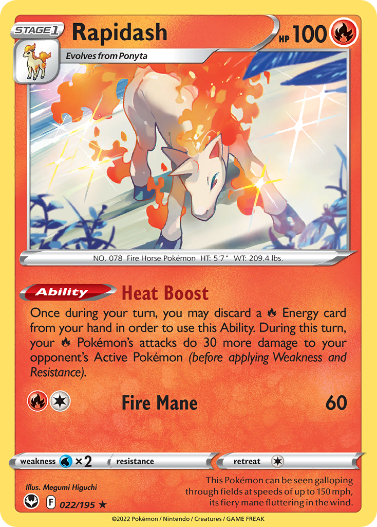 Rapidash — illustrated card