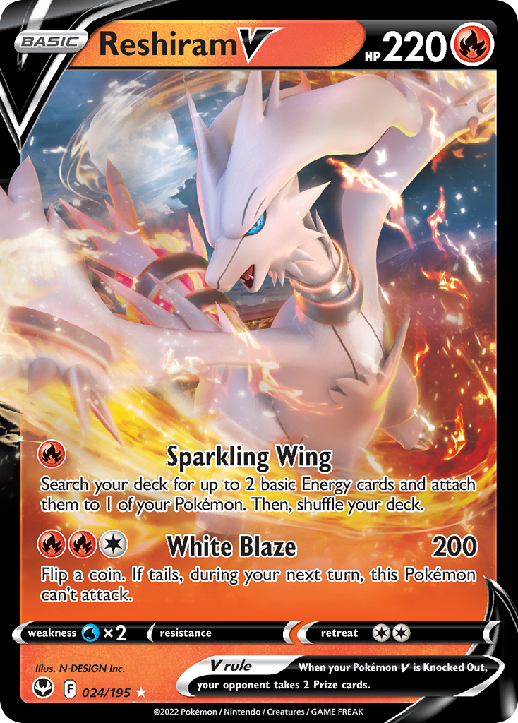 Reshiram V — illustrated card
