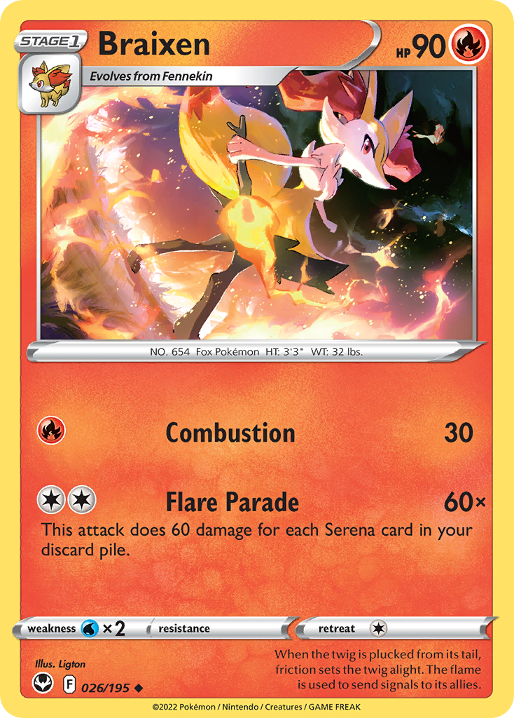 Braixen — illustrated card