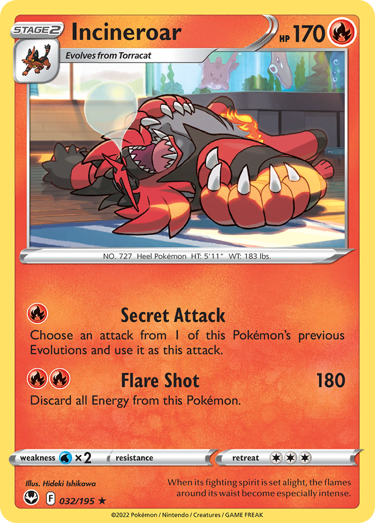 Incineroar — illustrated card