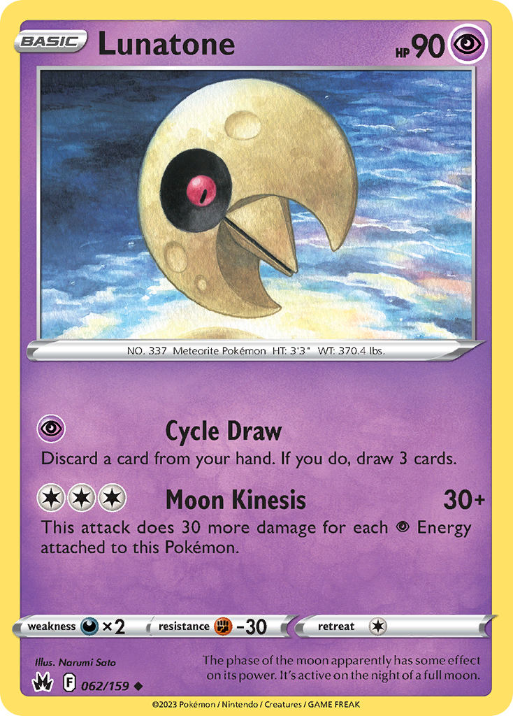 Lunatone — illustrated card