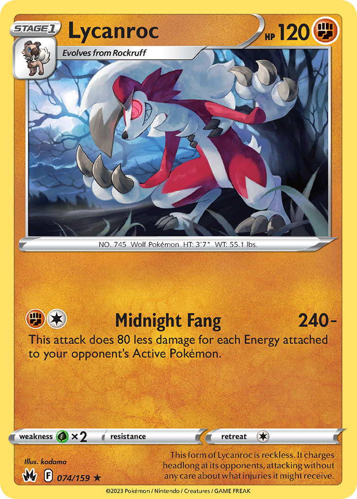 Lycanroc — illustrated card
