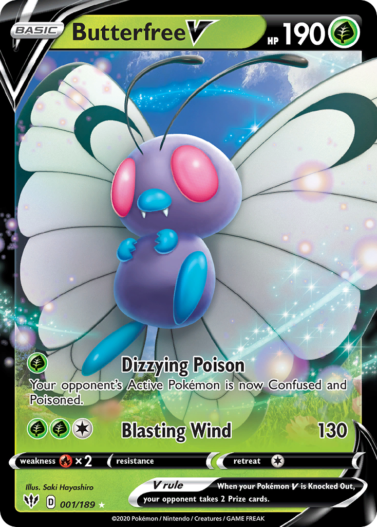 Butterfree V — illustrated card