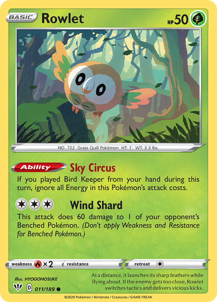Rowlet — illustrated card