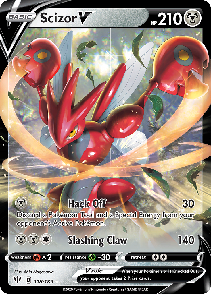 Scizor V — illustrated card