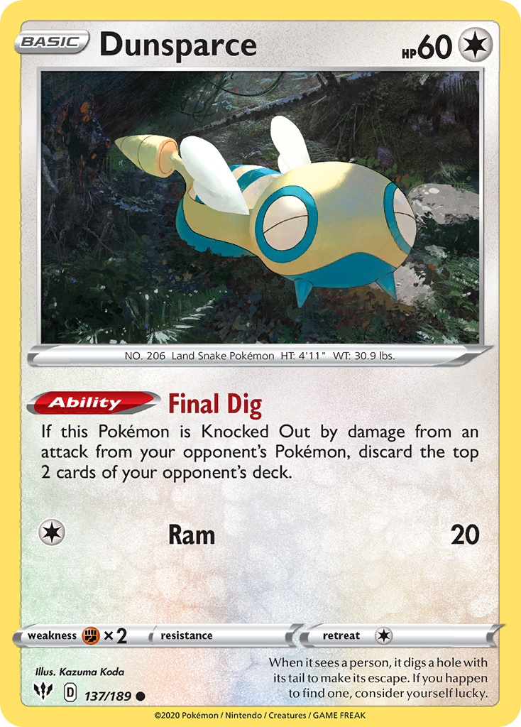 Dunsparce — illustrated card