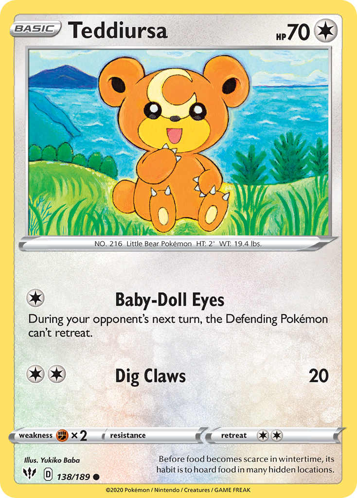 Teddiursa — illustrated card