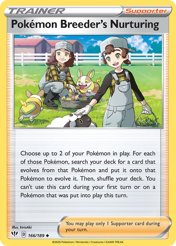 Pokémon Breeder's Nurturing — illustrated card