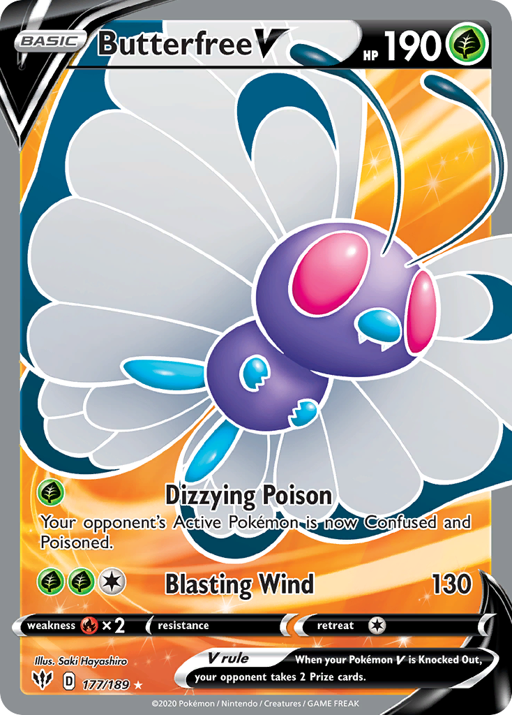 Butterfree V — illustrated card