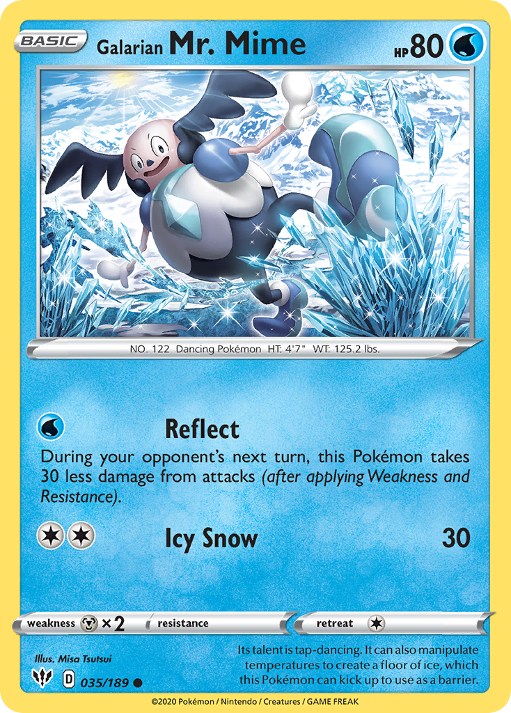 Galarian Mr. Mime — illustrated card