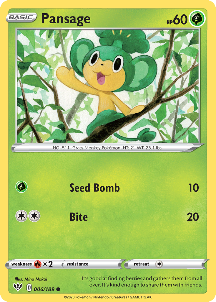 Pansage — illustrated card