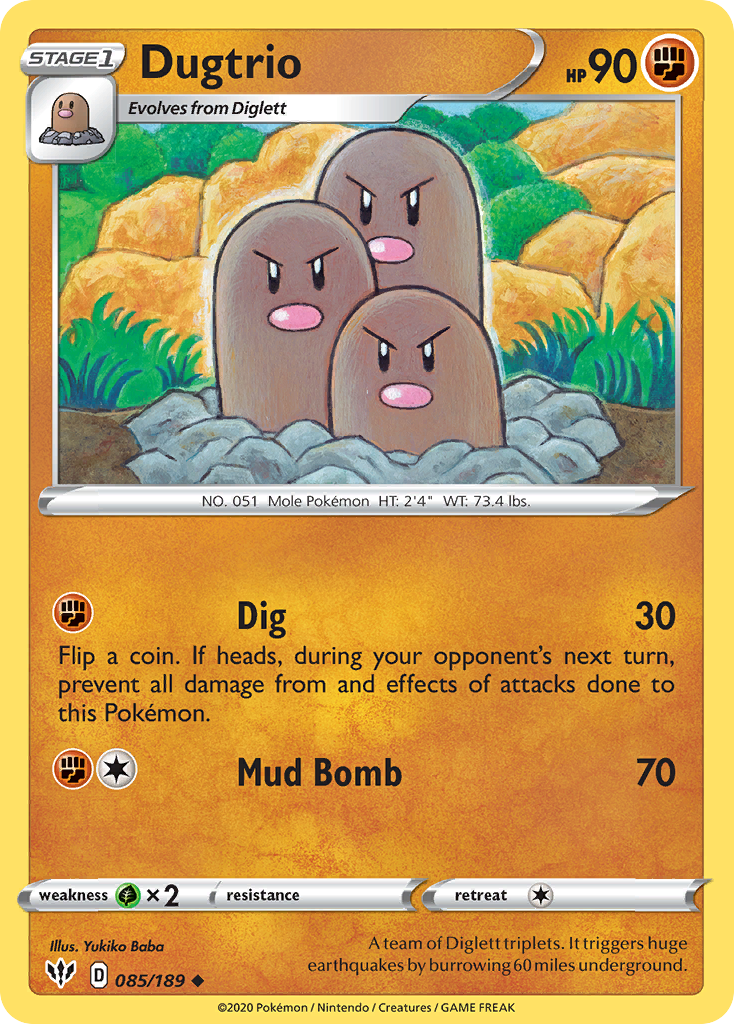 Dugtrio — illustrated card