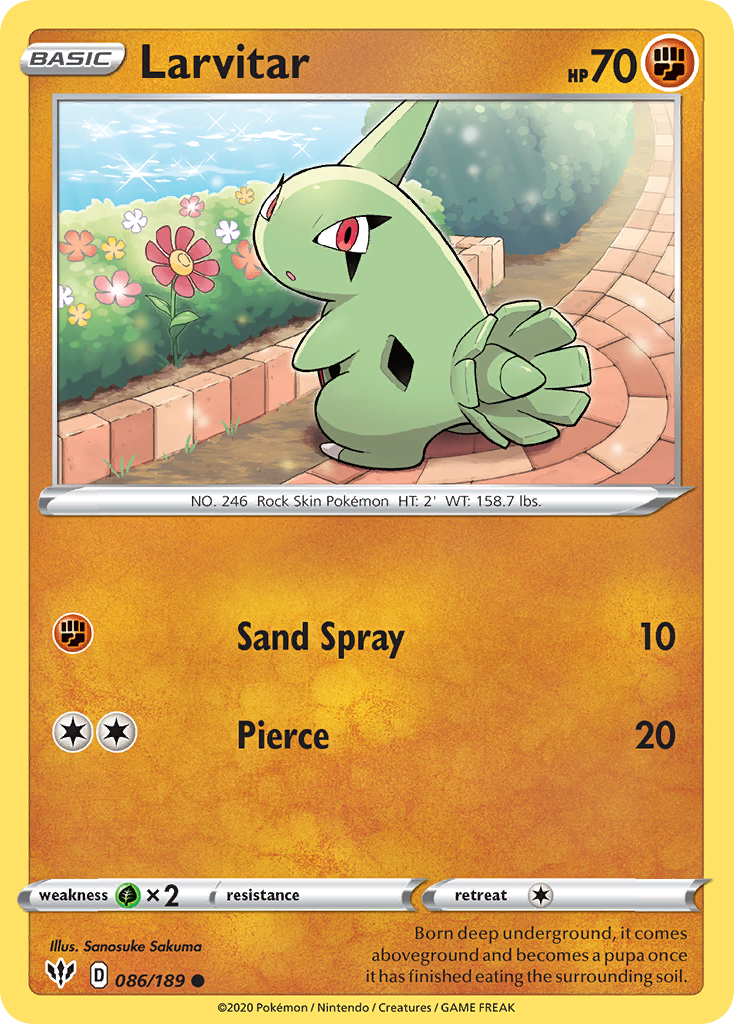 Larvitar — illustrated card