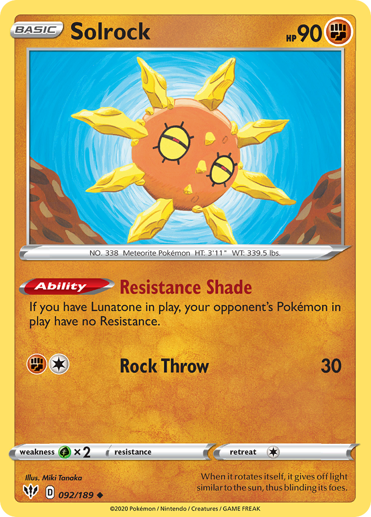 Solrock — illustrated card
