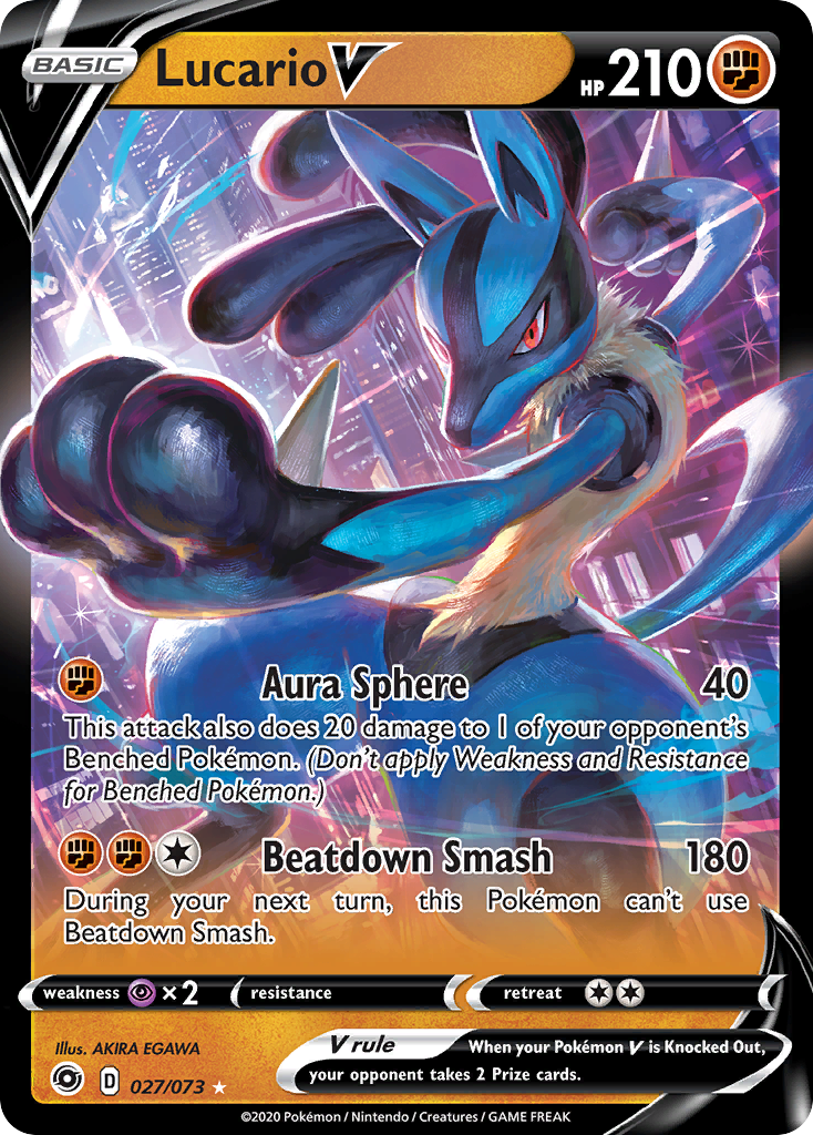 Lucario V — illustrated card