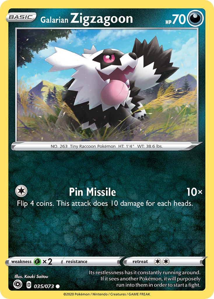 Galarian Zigzagoon — illustrated card