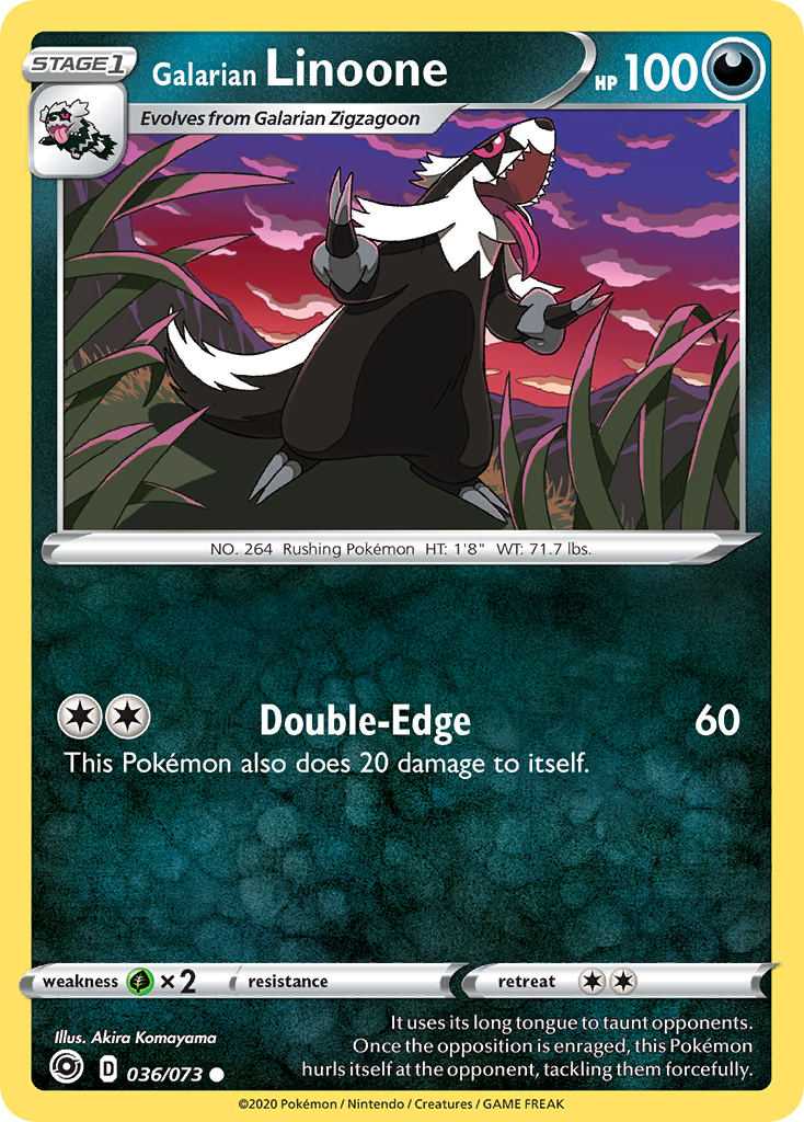 Galarian Linoone — illustrated card