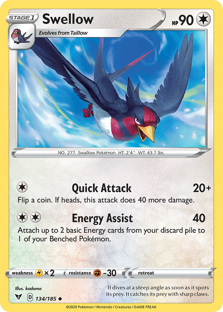Swellow — illustrated card