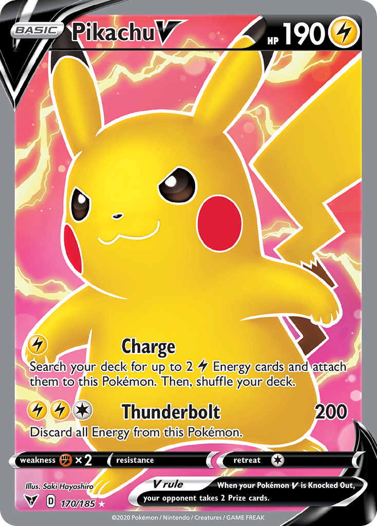 Pikachu V — illustrated card
