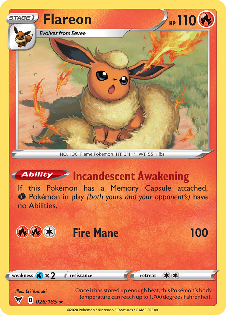 Flareon — illustrated card
