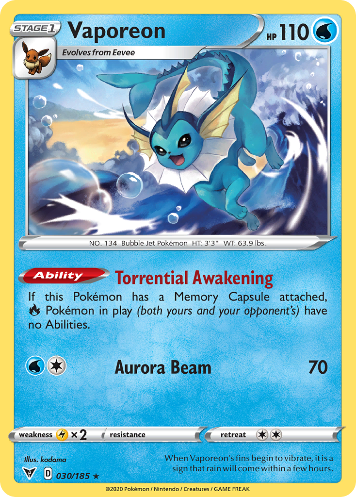 Vaporeon — illustrated card