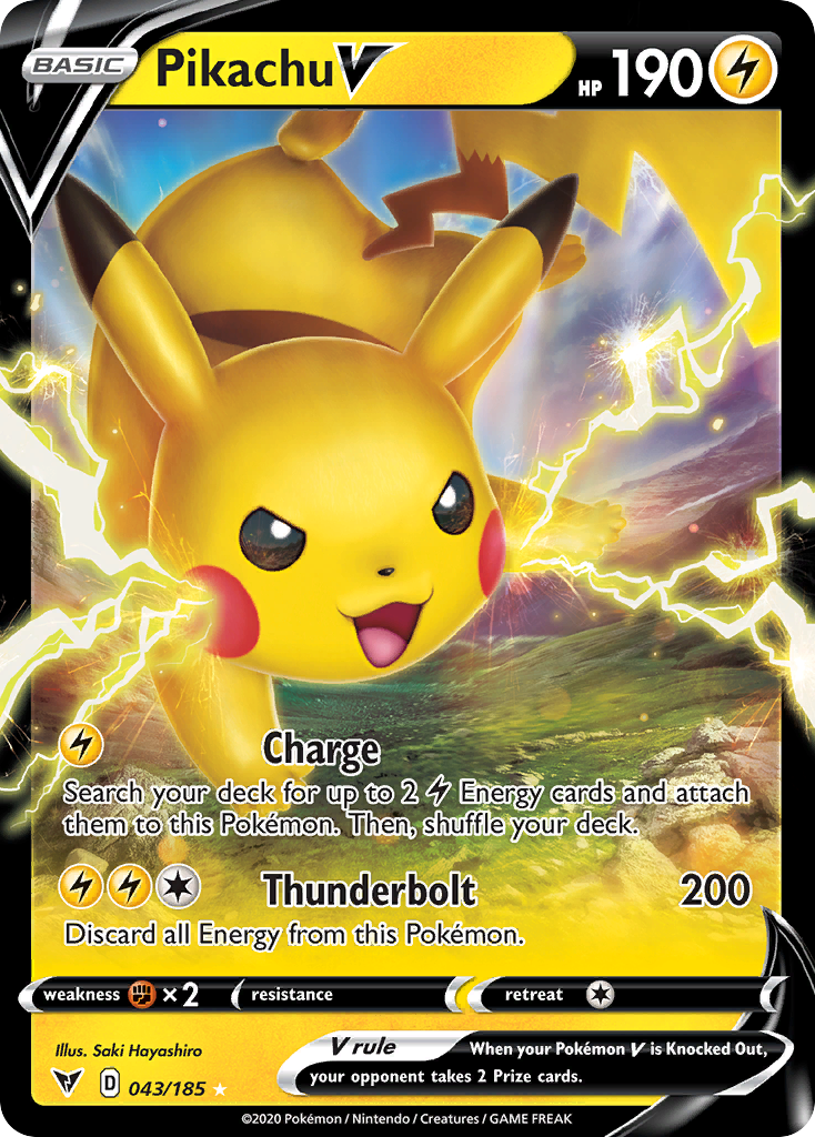 Pikachu V — illustrated card