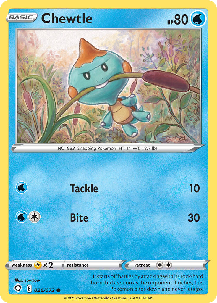 Chewtle — illustrated card