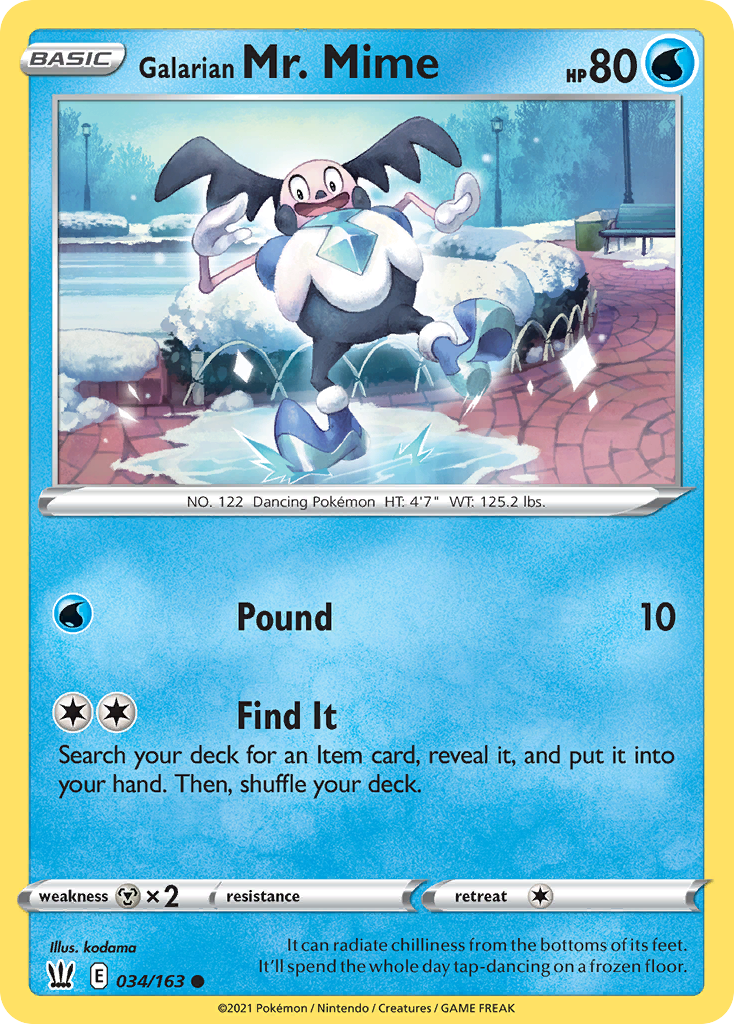 Galarian Mr. Mime — illustrated card