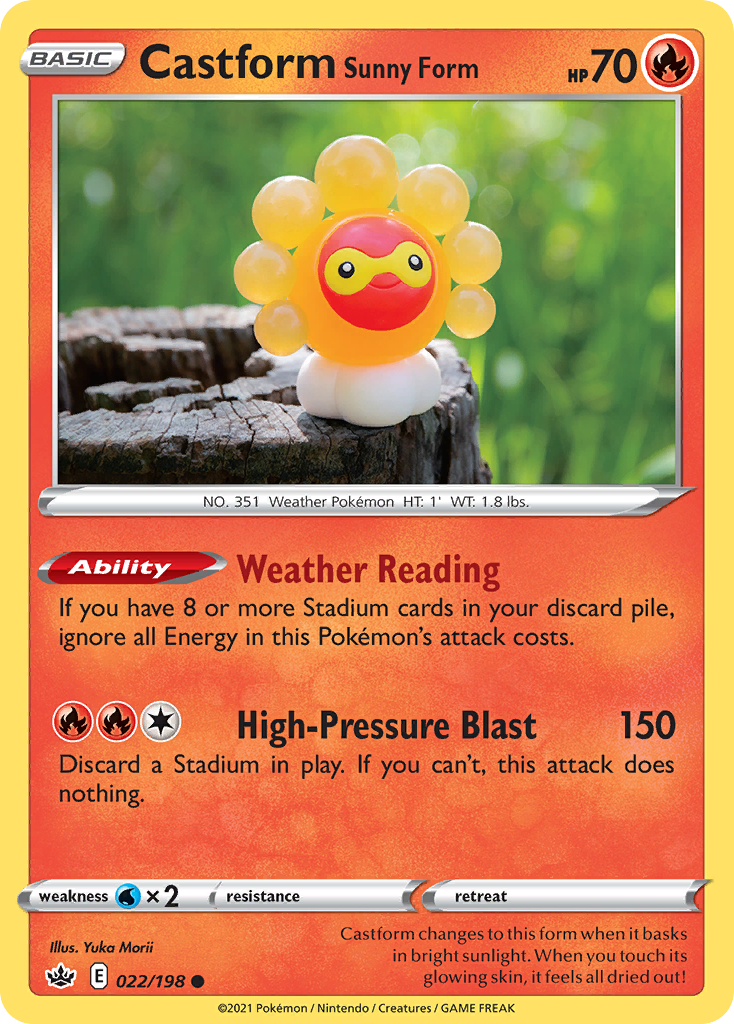 Castform Sunny Form — illustrated card