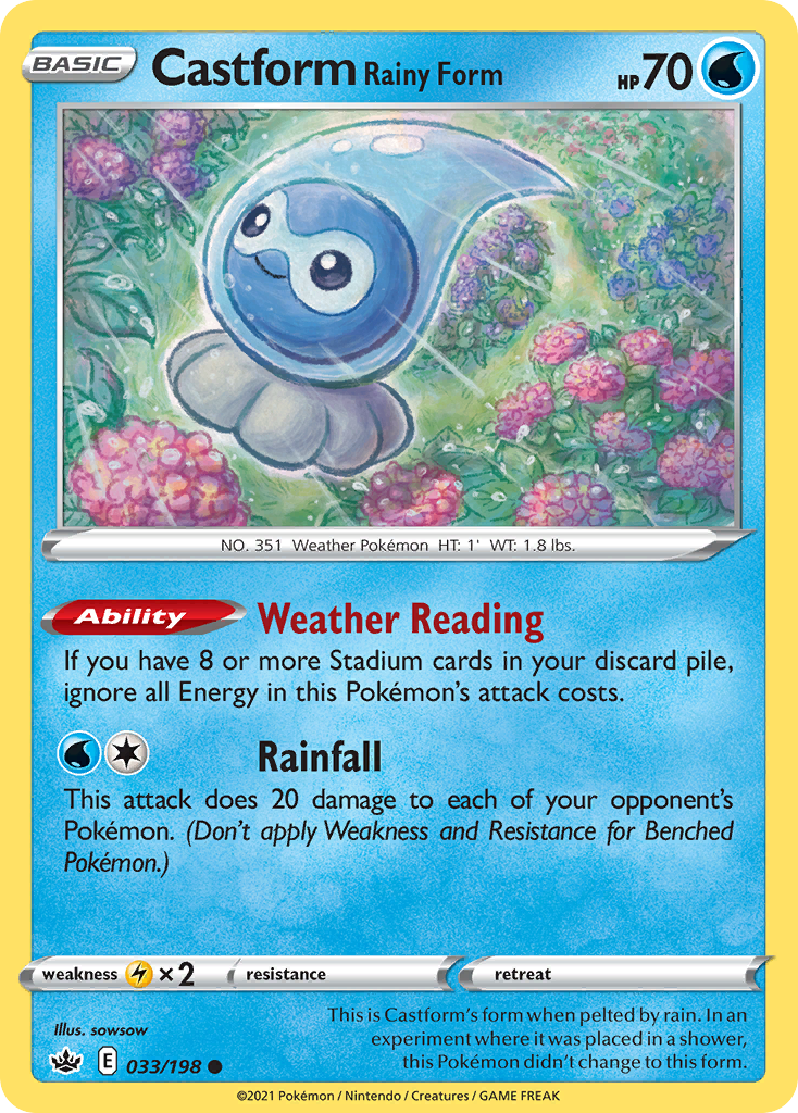 Castform Rainy Form — illustrated card