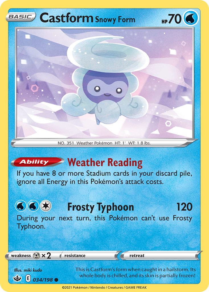 Castform Snowy Form — illustrated card