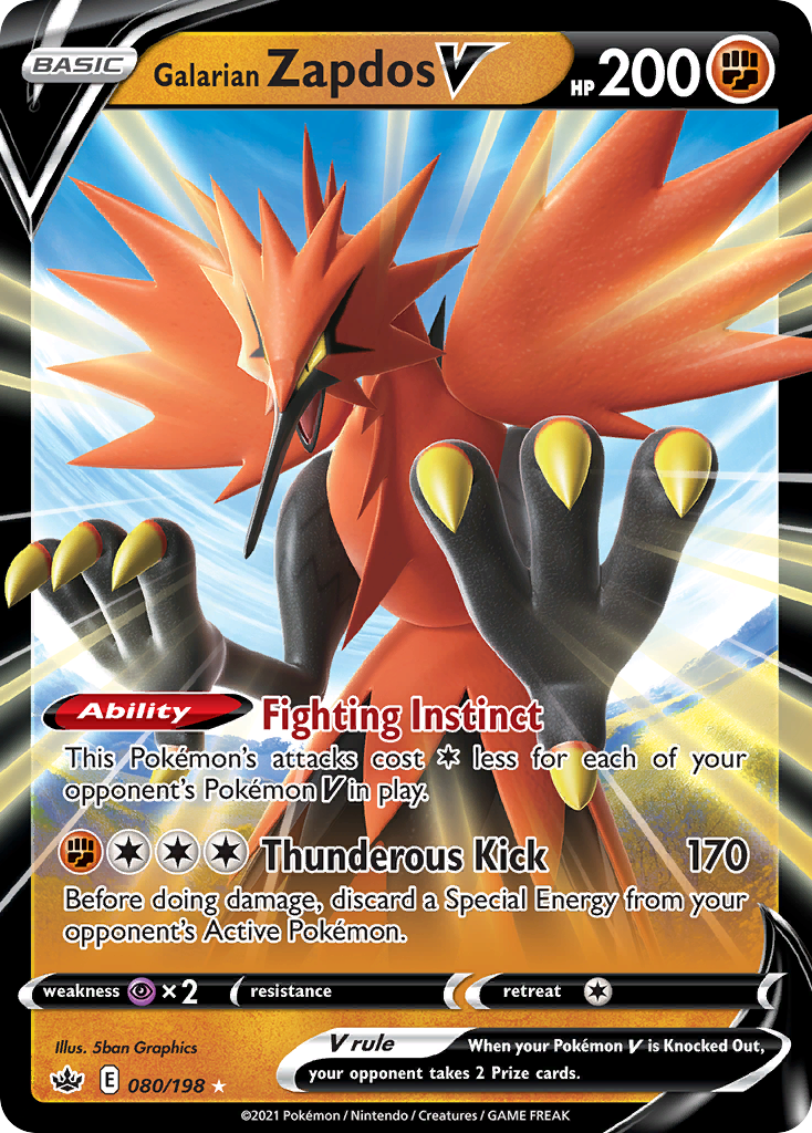 Galarian Zapdos V — illustrated card