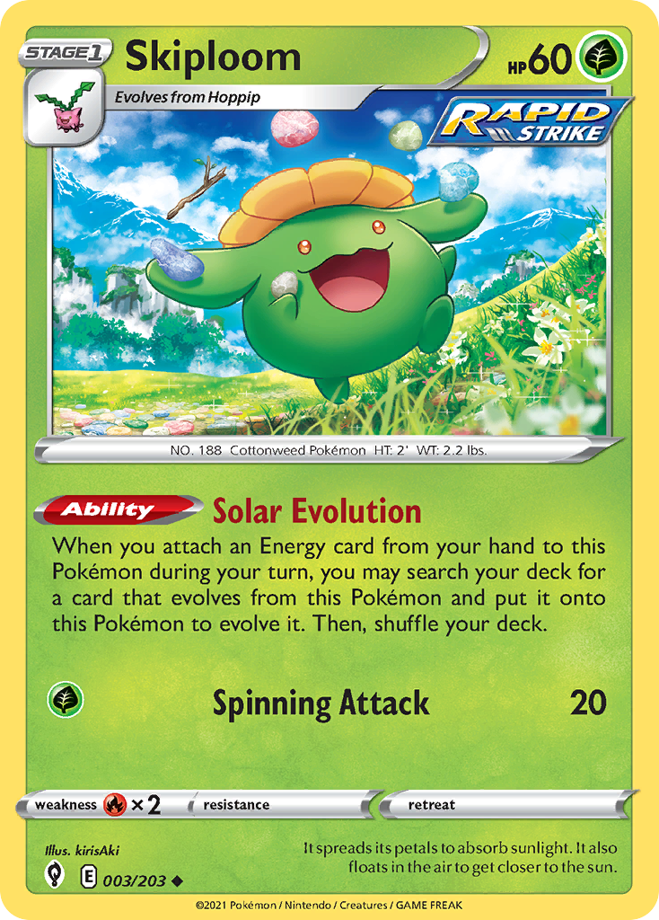 Skiploom — illustrated card