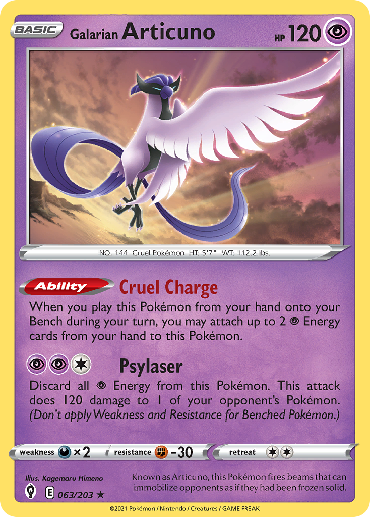 Galarian Articuno — illustrated card