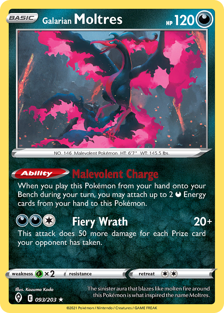 Galarian Moltres — illustrated card