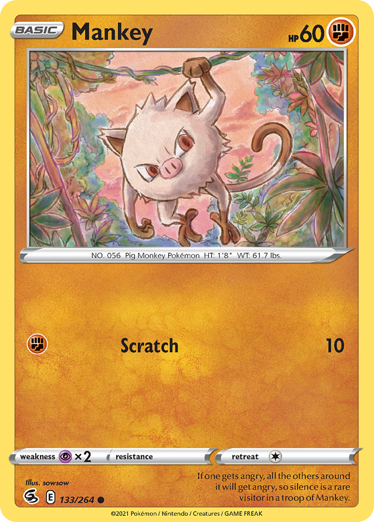 Mankey — illustrated card