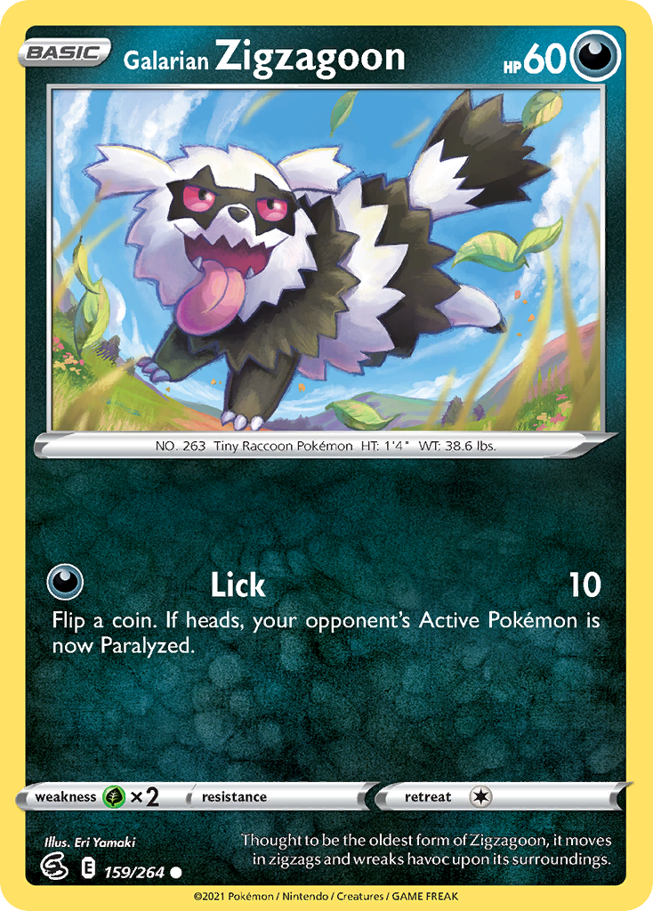 Galarian Zigzagoon — illustrated card