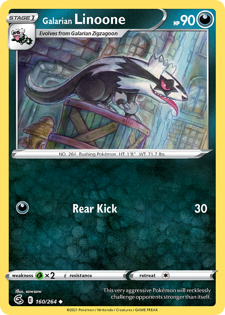 Galarian Linoone — illustrated card