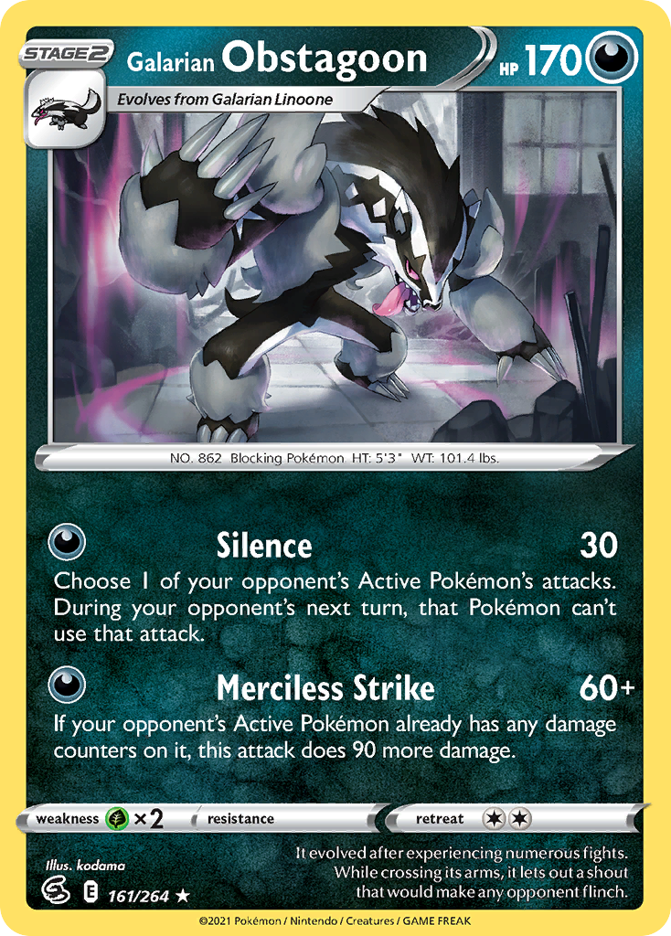 Galarian Obstagoon — illustrated card