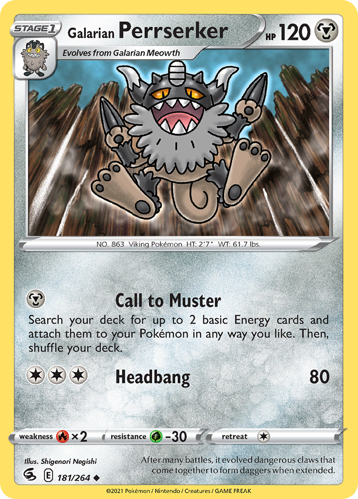 Galarian Perrserker — illustrated card