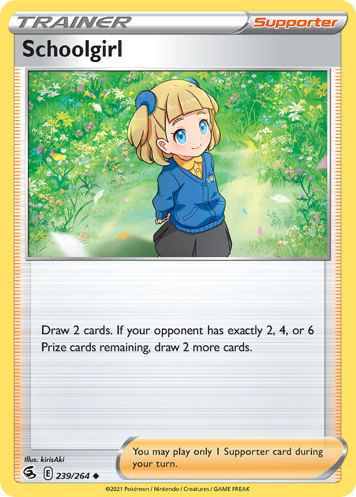 Schoolgirl — illustrated card