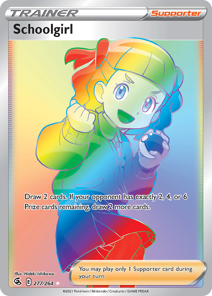Schoolgirl — illustrated card