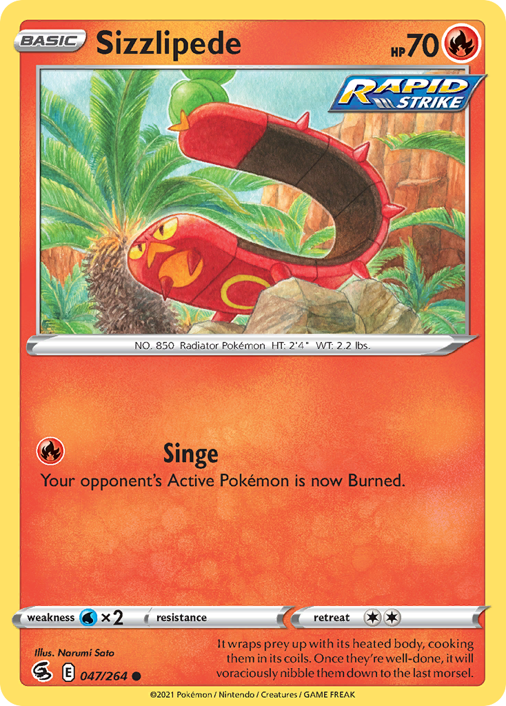 Sizzlipede — illustrated card