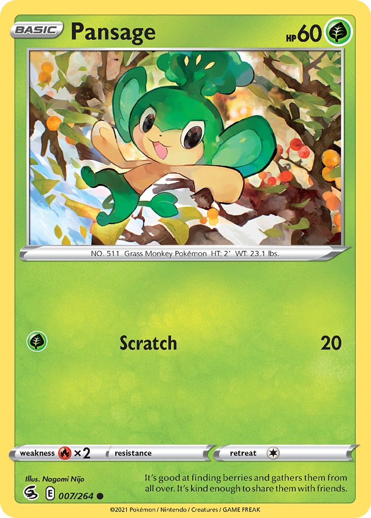 Pansage — illustrated card