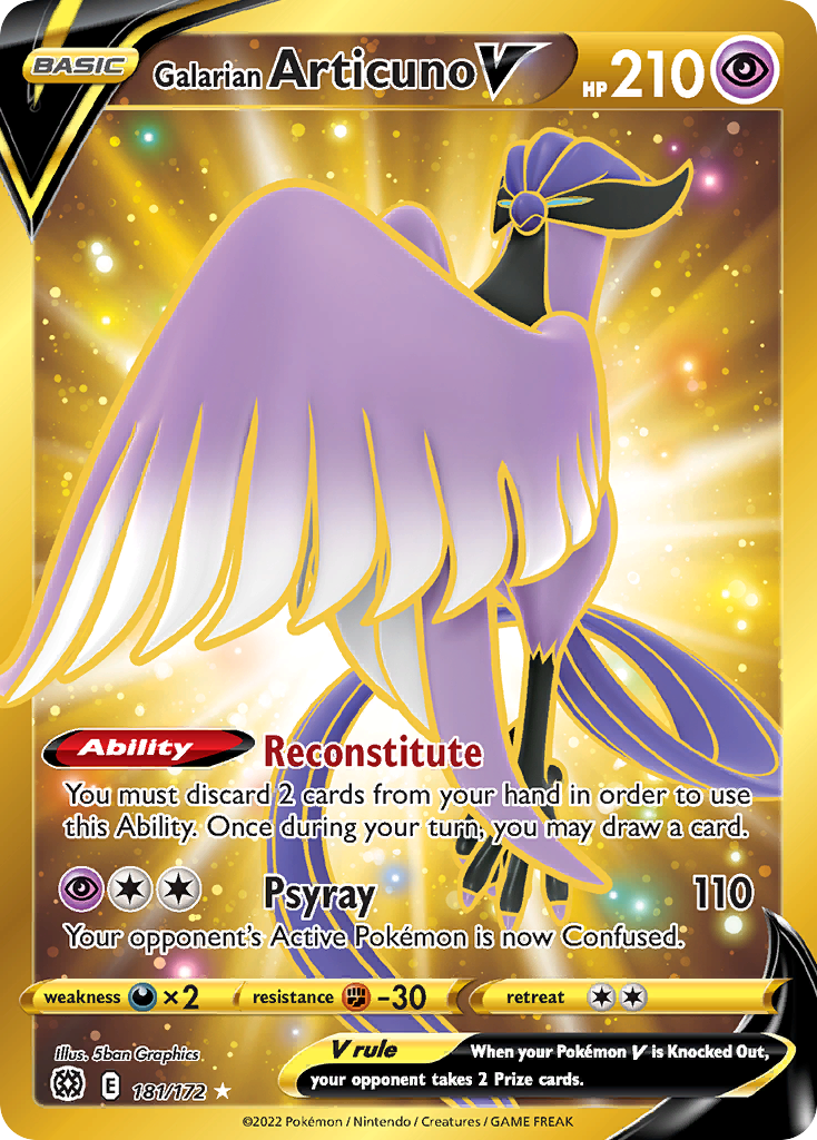 Galarian Articuno V — illustrated card