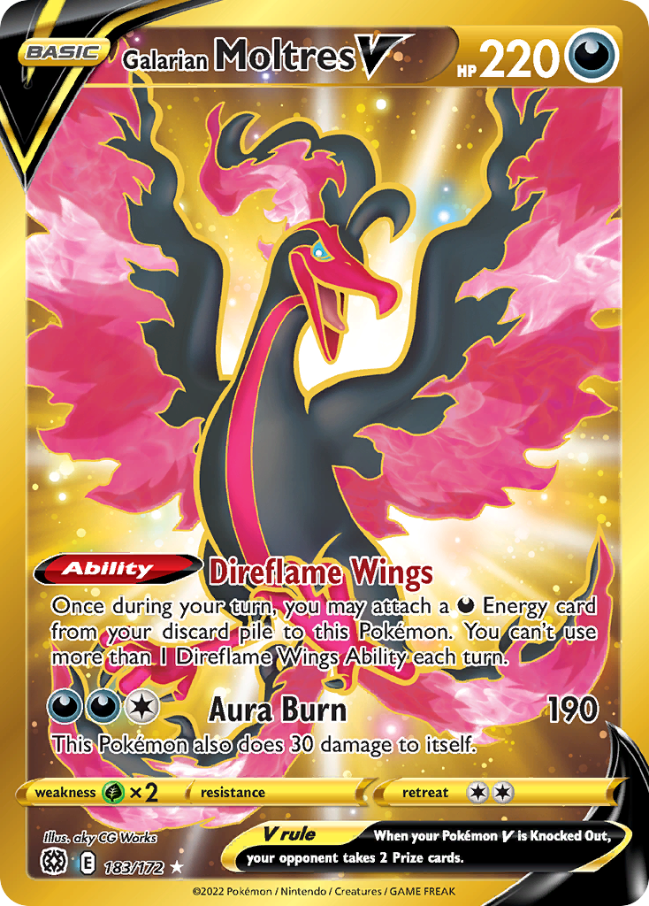 Galarian Moltres V — illustrated card