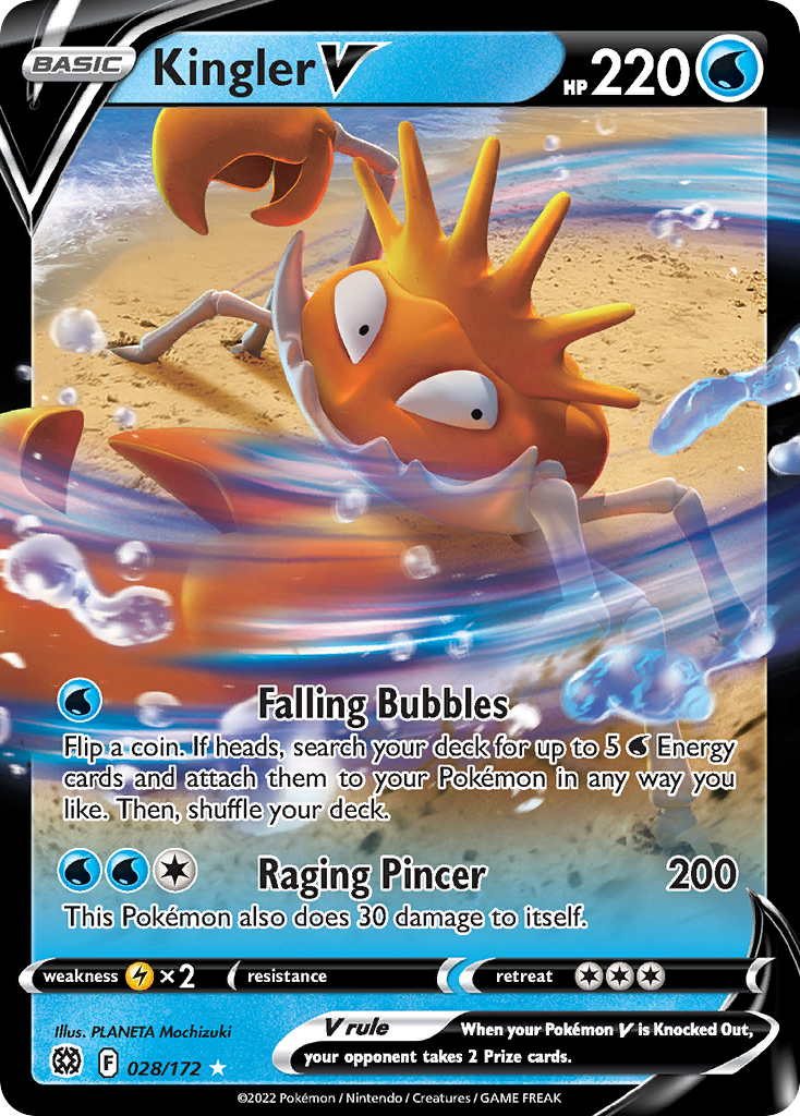 Kingler V — illustrated card